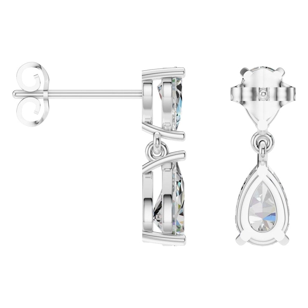 EA-8046 White Gold Earrings SET - ANGLE