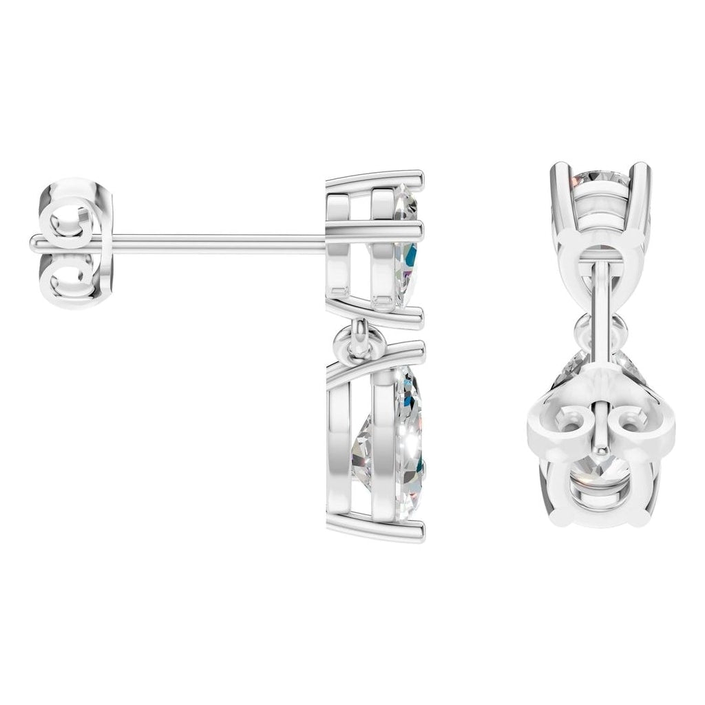 EA-8046 White Gold Earrings SET - Side View