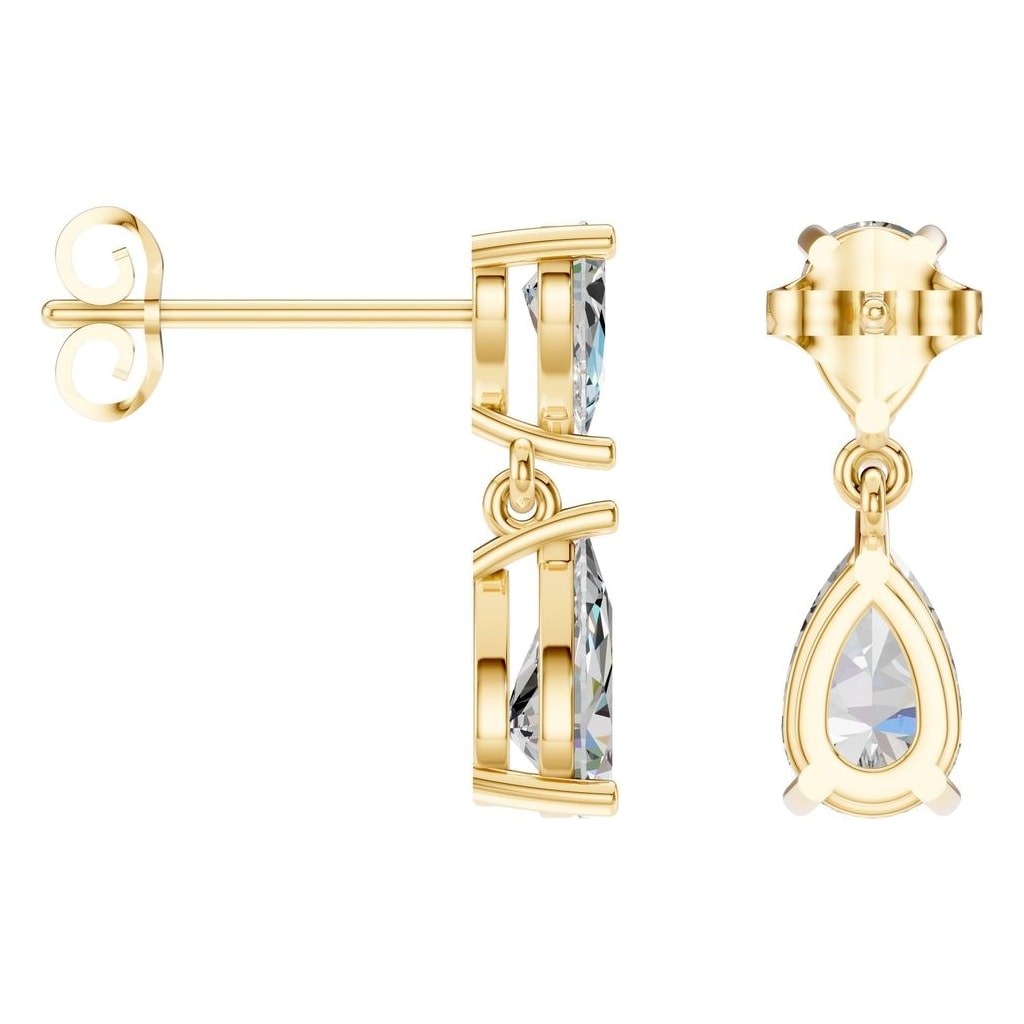 EA-8046 Yellow Gold Earrings SET - ANGLE