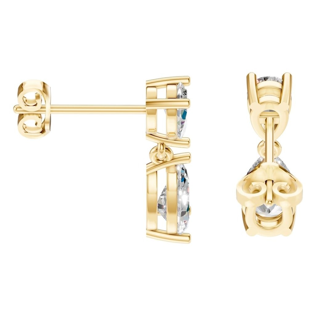 EA-8046 Yellow Gold Earrings SET - Side View