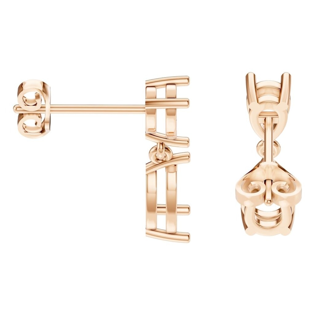 EA-8046 Rose Gold Earrings UNSET - Side View