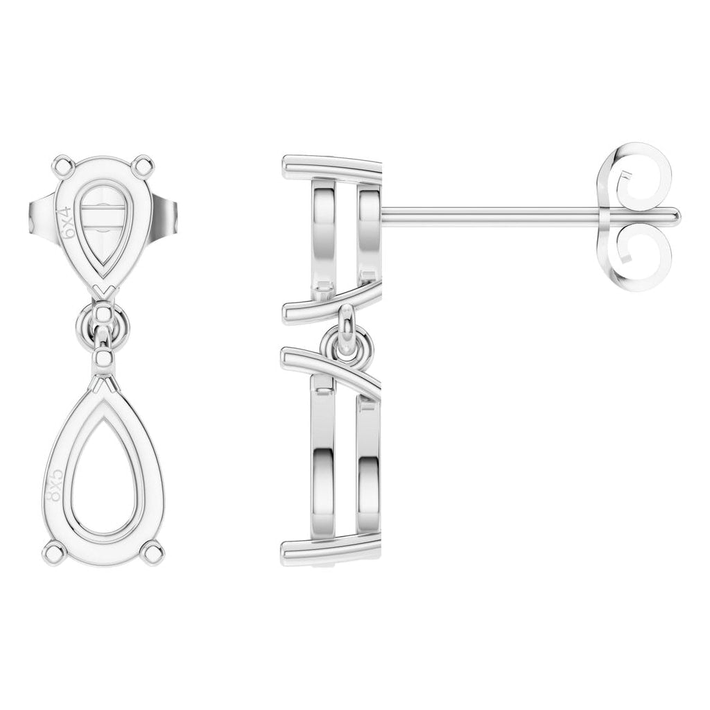 EA-8046 White Gold Earrings UNSET - Main View