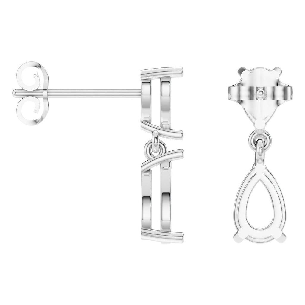 EA-8046 White Gold Earrings UNSET - ANGLE