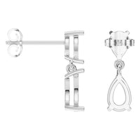 EA-8046 White Gold Earrings UNSET - ANGLE