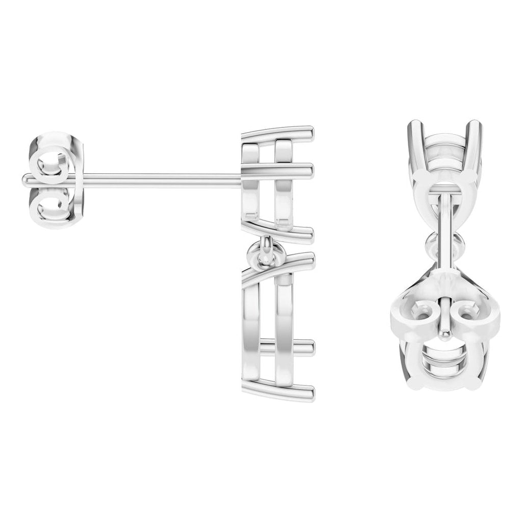 EA-8046 White Gold Earrings UNSET - Side View