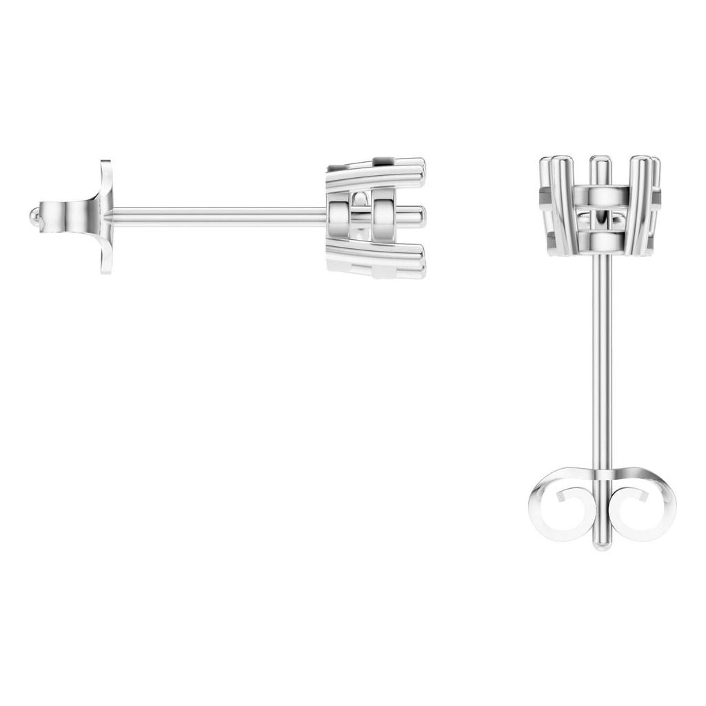 EA-8046 White Gold Earrings UNSET - BACK