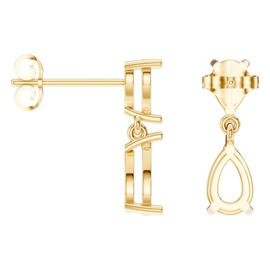 EA-8046 Yellow Gold Earrings UNSET - ANGLE