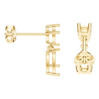 EA-8046 Yellow Gold Earrings UNSET - Side View