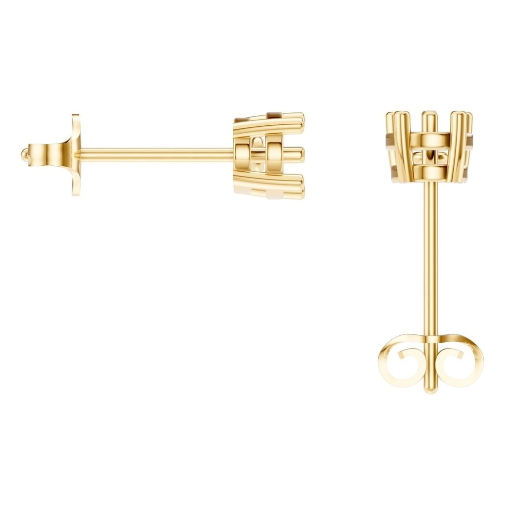 EA-8046 Yellow Gold Earrings UNSET - BACK