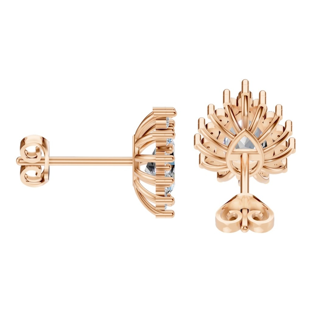 EA-8106 Rose Gold Earrings SET - Side View