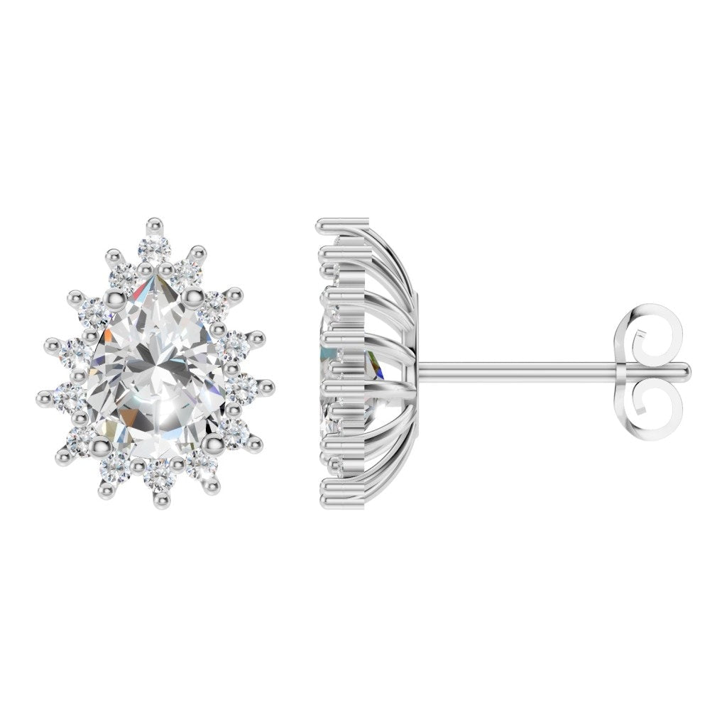 EA-8106 White Gold Earrings SET - Main View