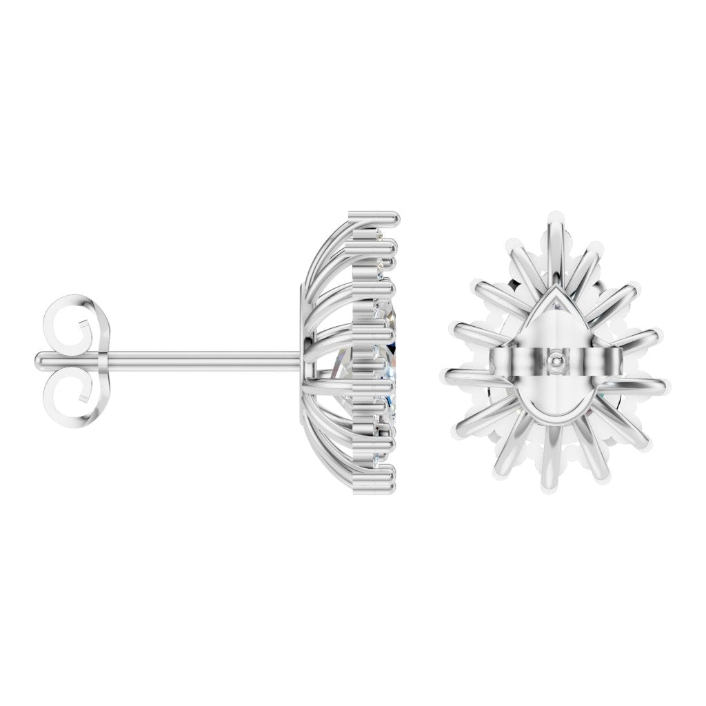 EA-8106 White Gold Earrings SET - ANGLE