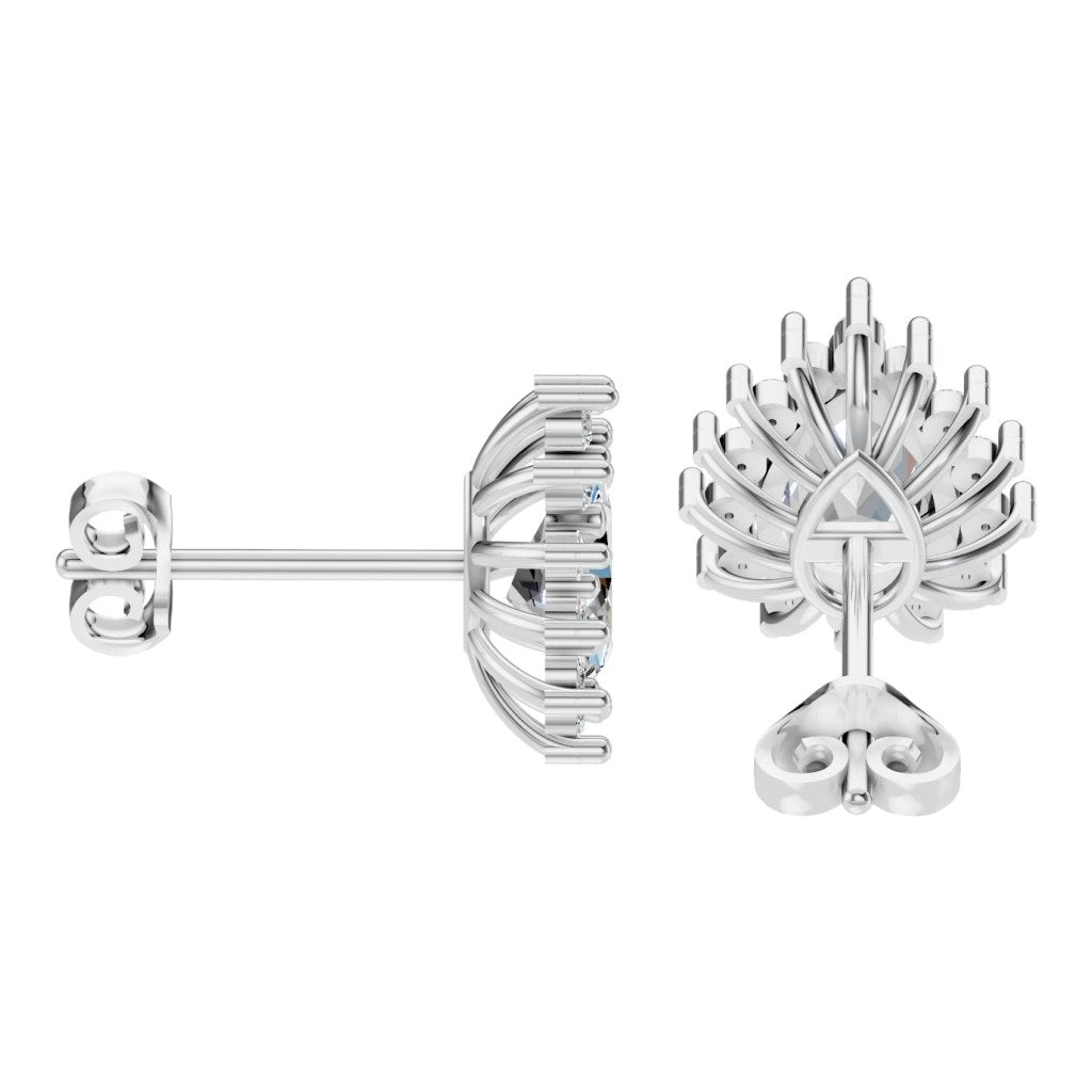 EA-8106 White Gold Earrings SET - Side View