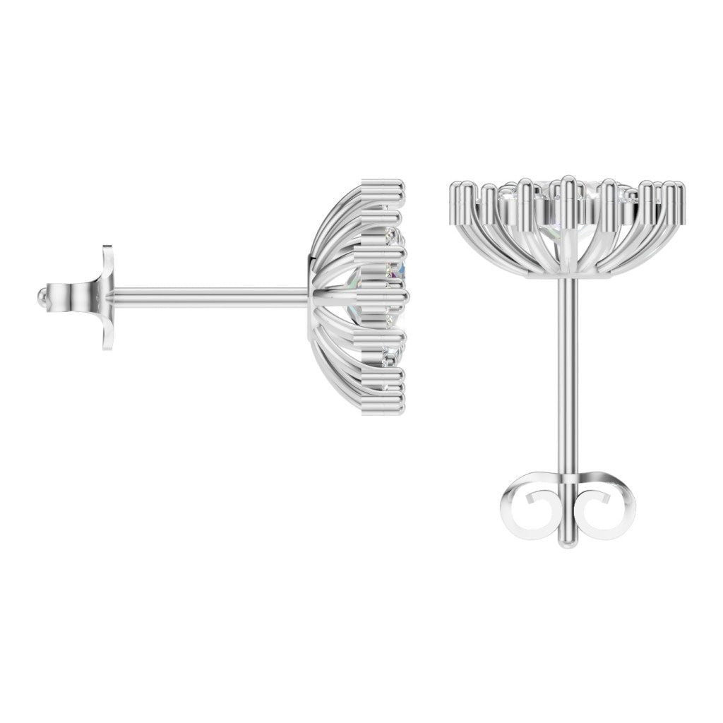 EA-8106 White Gold Earrings SET - BACK