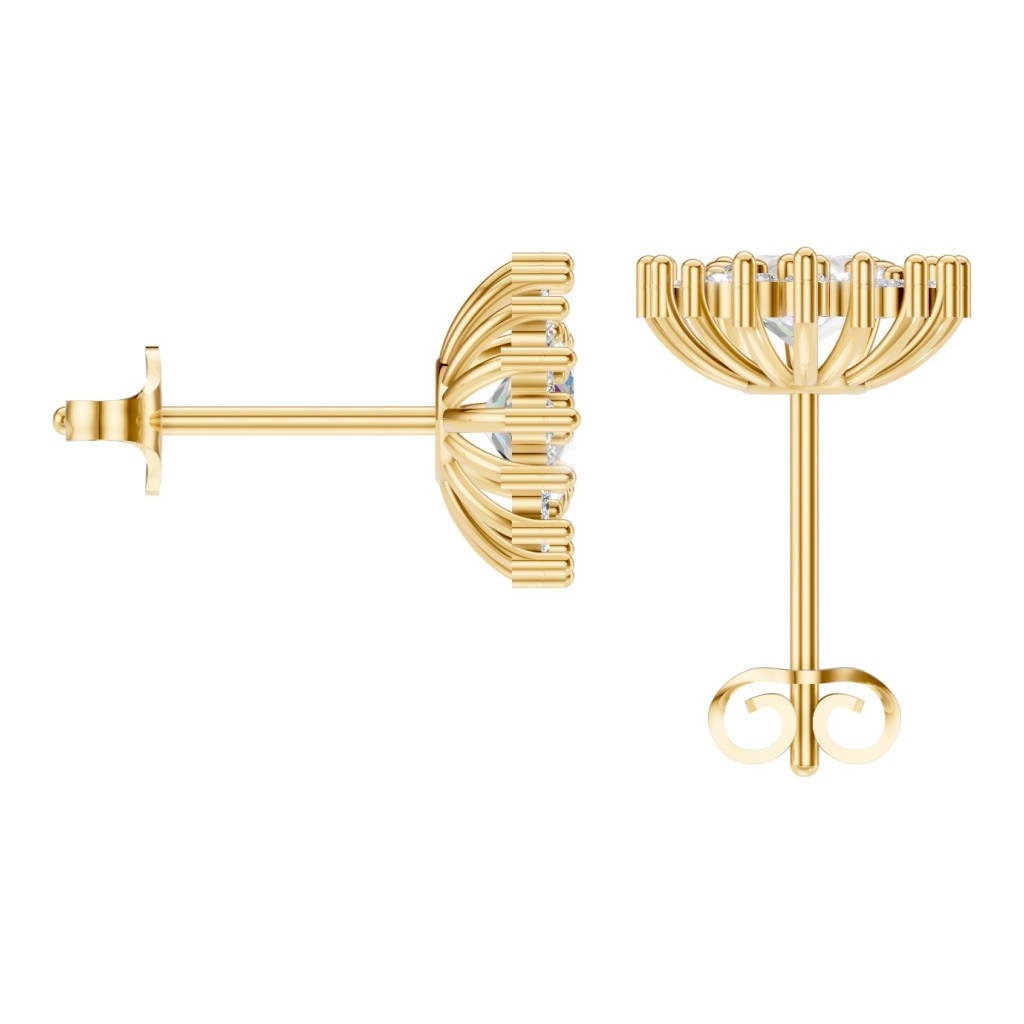 EA-8106 Yellow Gold Earrings SET - BACK