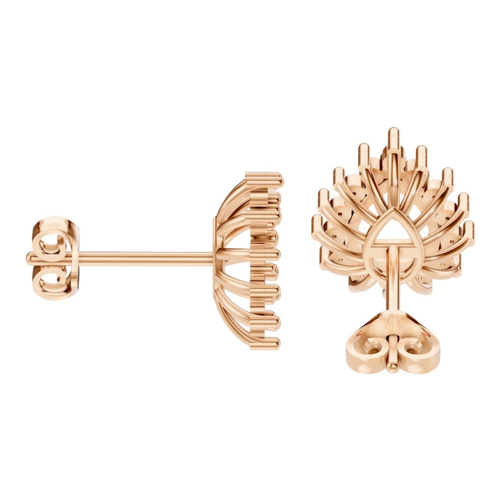 EA-8106 Rose Gold Earrings UNSET - Side View