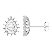 EA-8106 White Gold Earrings UNSET - Main View