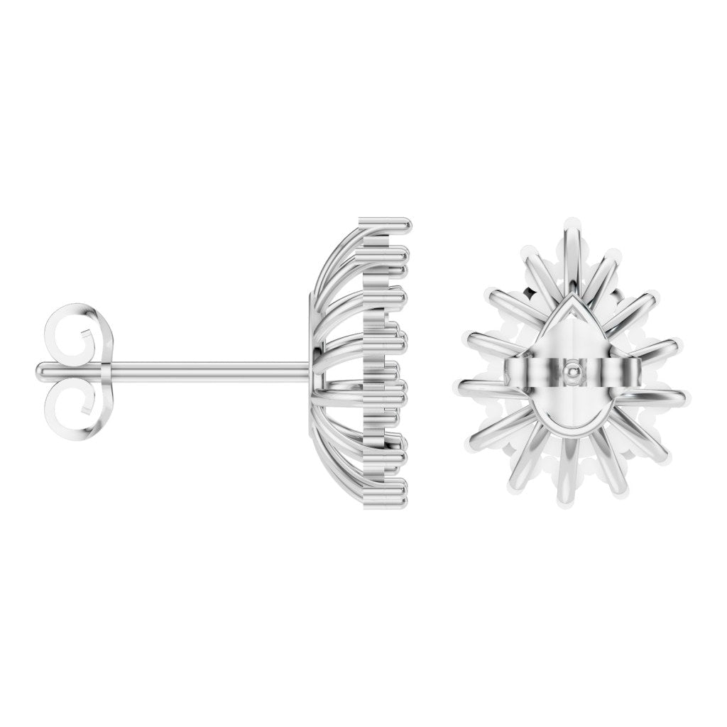 EA-8106 White Gold Earrings UNSET - ANGLE