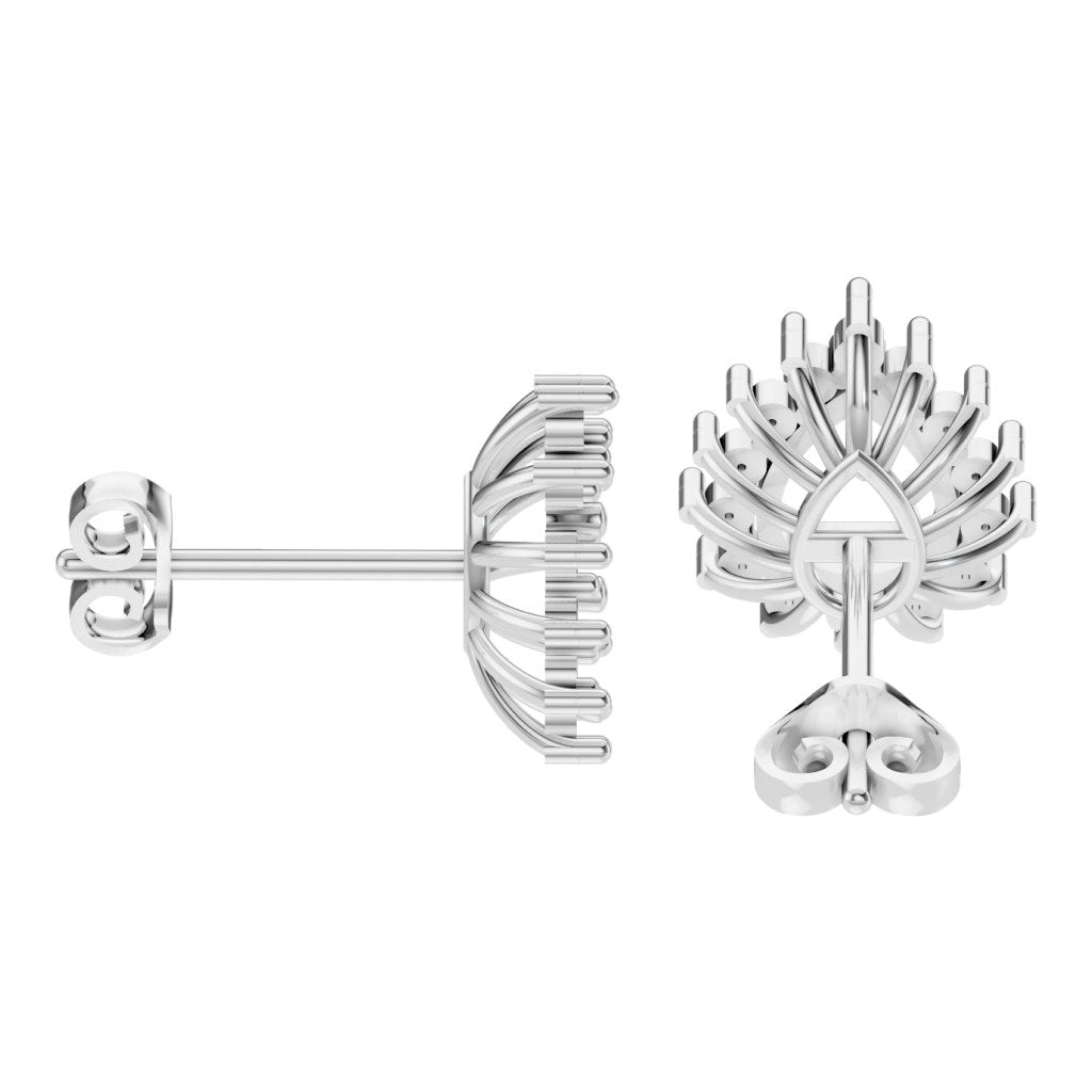 EA-8106 White Gold Earrings UNSET - Side View