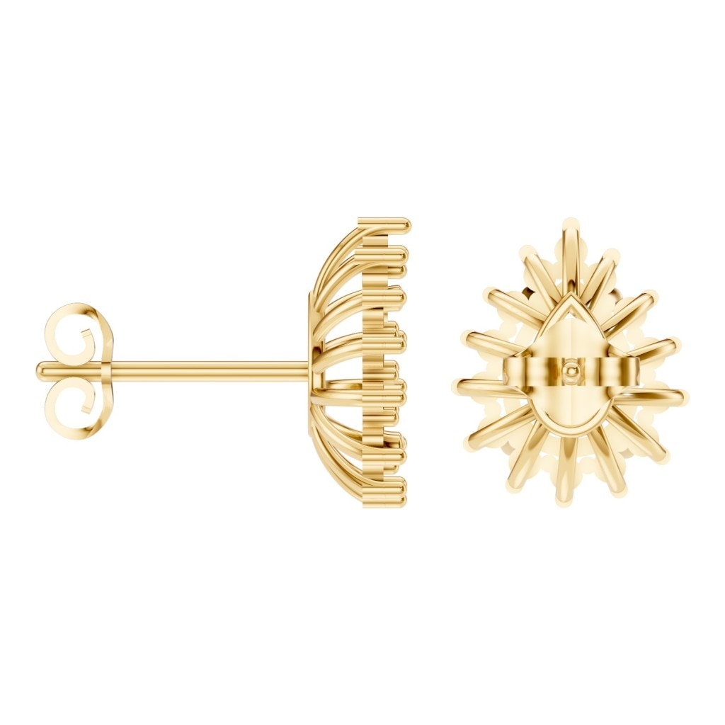 EA-8106 Yellow Gold Earrings UNSET - ANGLE