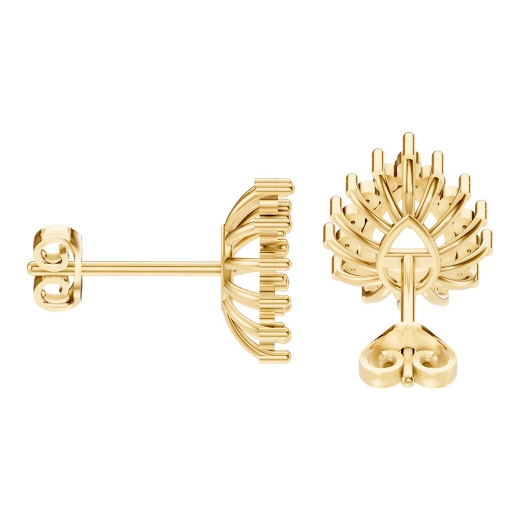 EA-8106 Yellow Gold Earrings UNSET - Side View