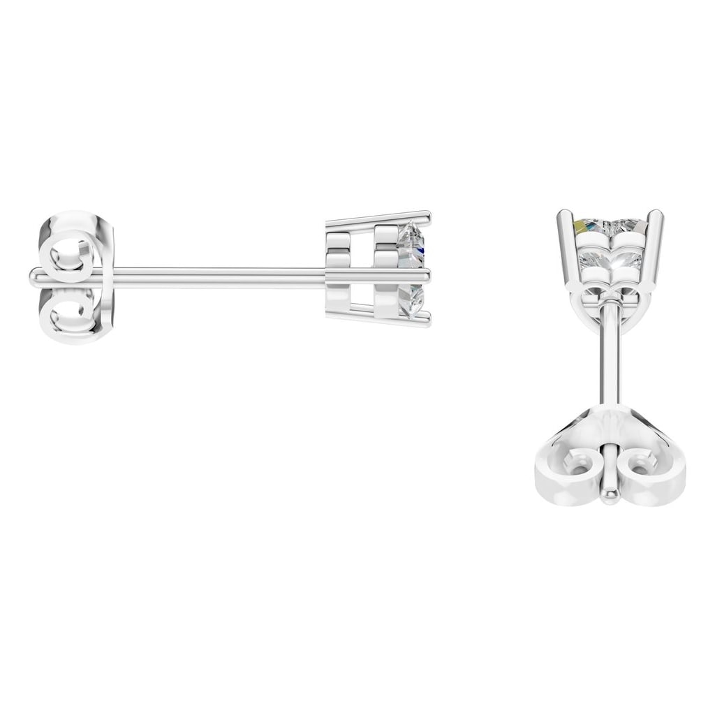EA-8133 White Gold Earrings SET - Side View