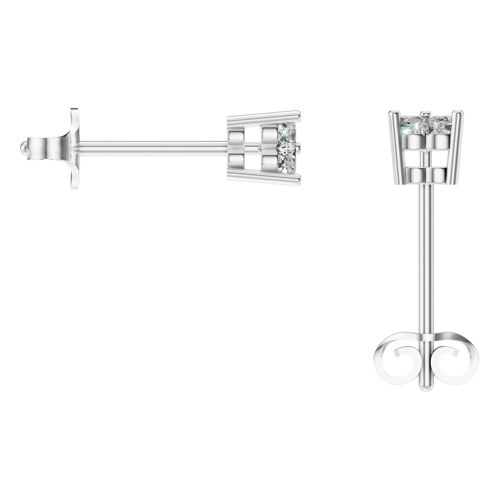 EA-8133 White Gold Earrings SET - BACK