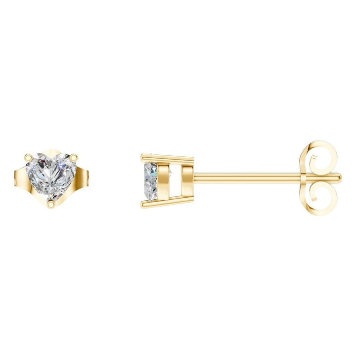 Solitaire Stud Earrings Mounting - Heart 4mm