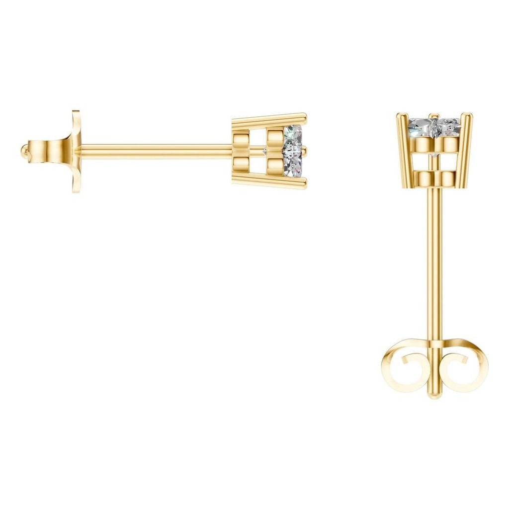 EA-8133 Yellow Gold Earrings SET - BACK
