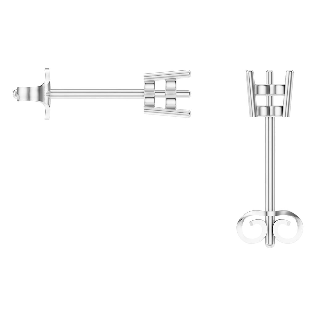 EA-8133 White Gold Earrings UNSET - BACK
