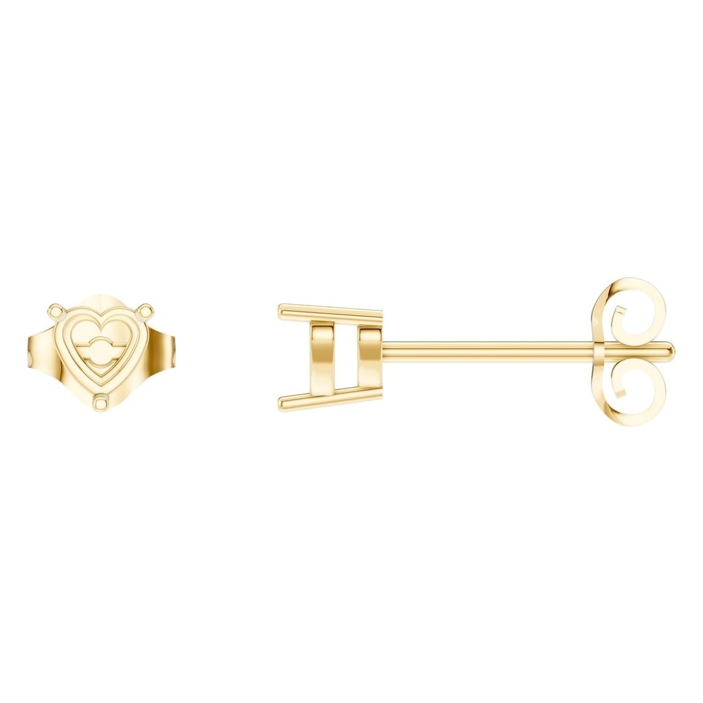 Solitaire Stud Earrings Mounting - Heart 10.5mm - Representative image