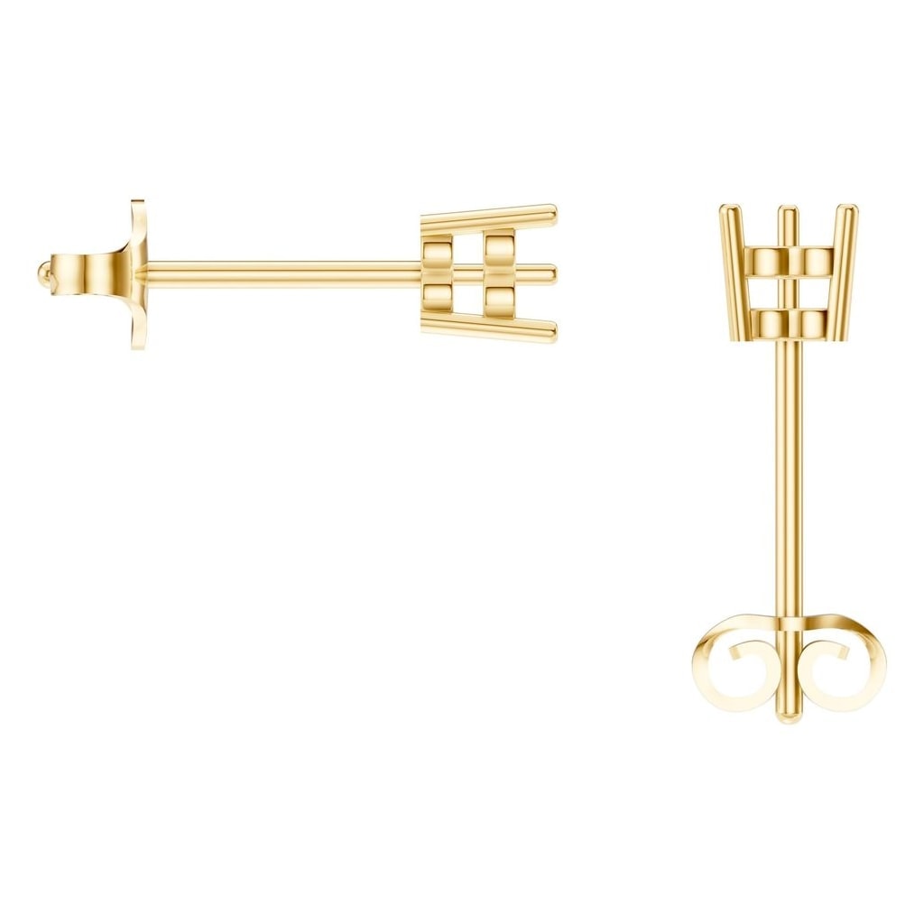EA-8133 Yellow Gold Earrings UNSET - BACK