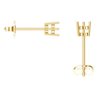 EA-8133 Yellow Gold Earrings UNSET - BACK