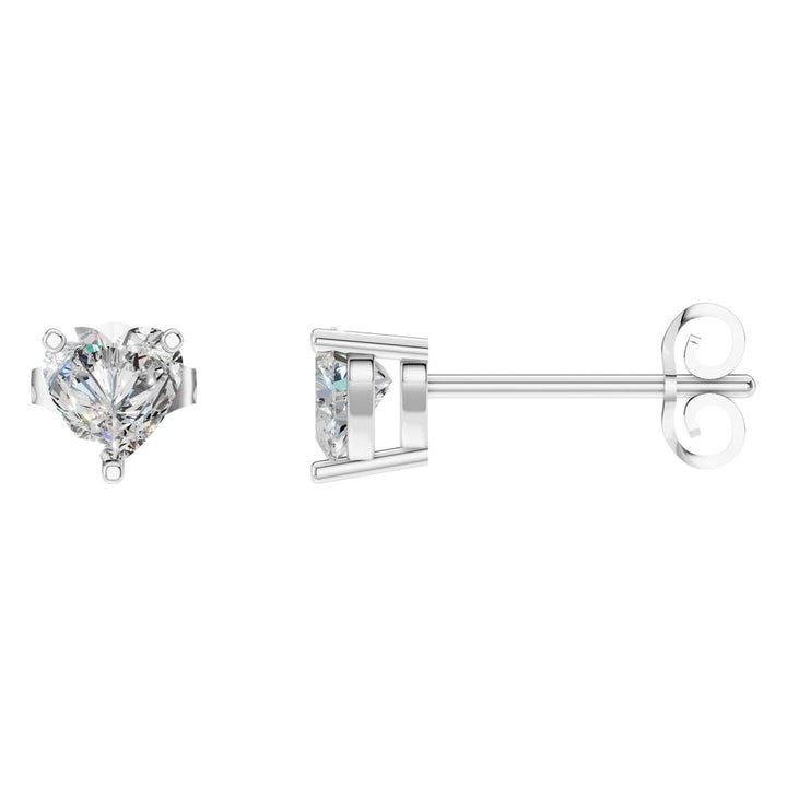 Solitaire Stud Earrings Mounting - Heart 5mm