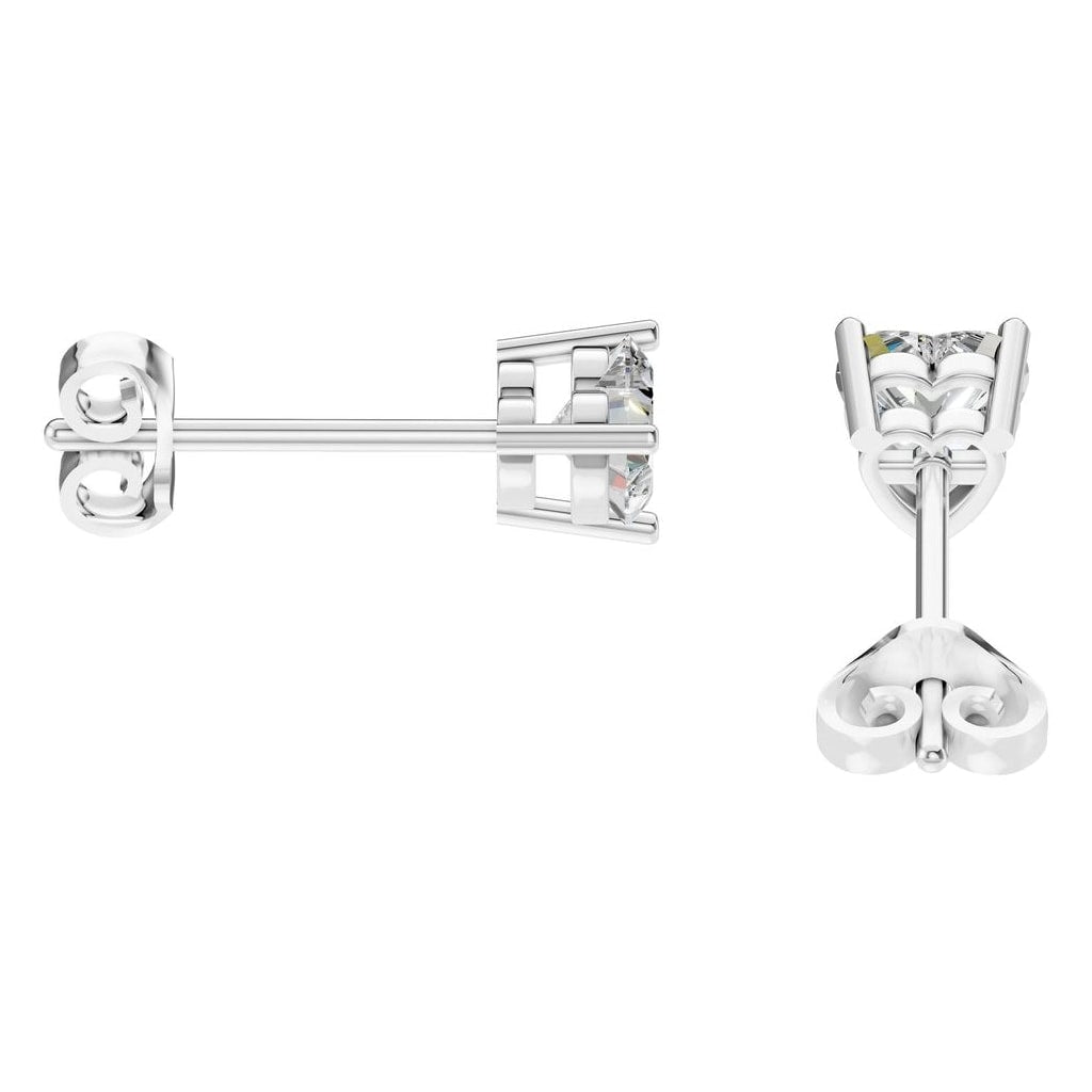 EA-8133 White Gold Earrings SET - Side View