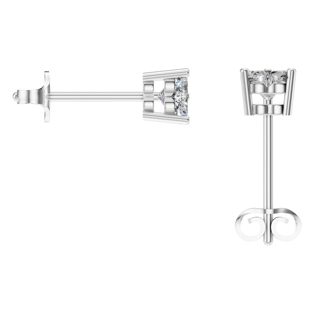 EA-8133 White Gold Earrings SET - BACK