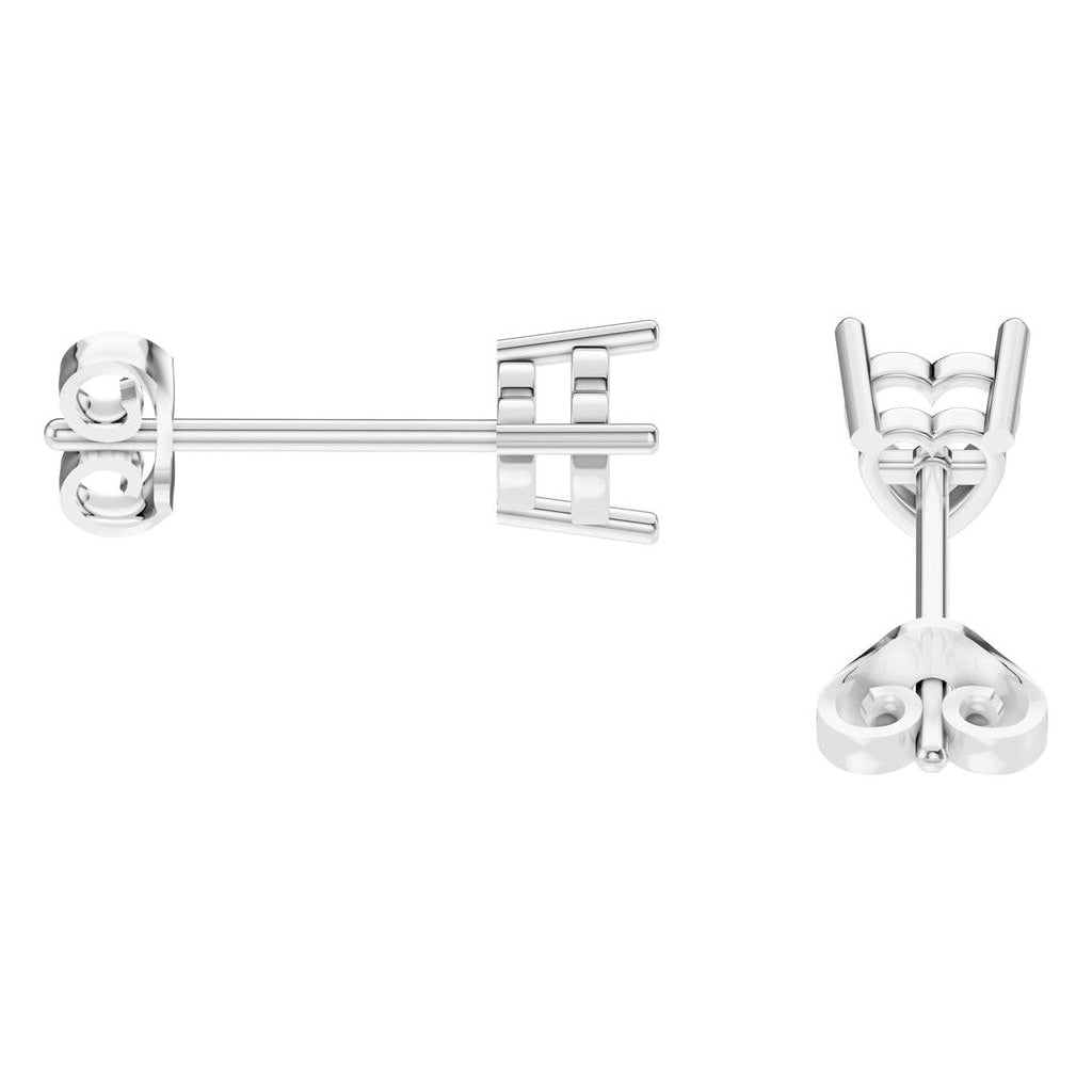 EA-8133 White Gold Earrings UNSET - Side View