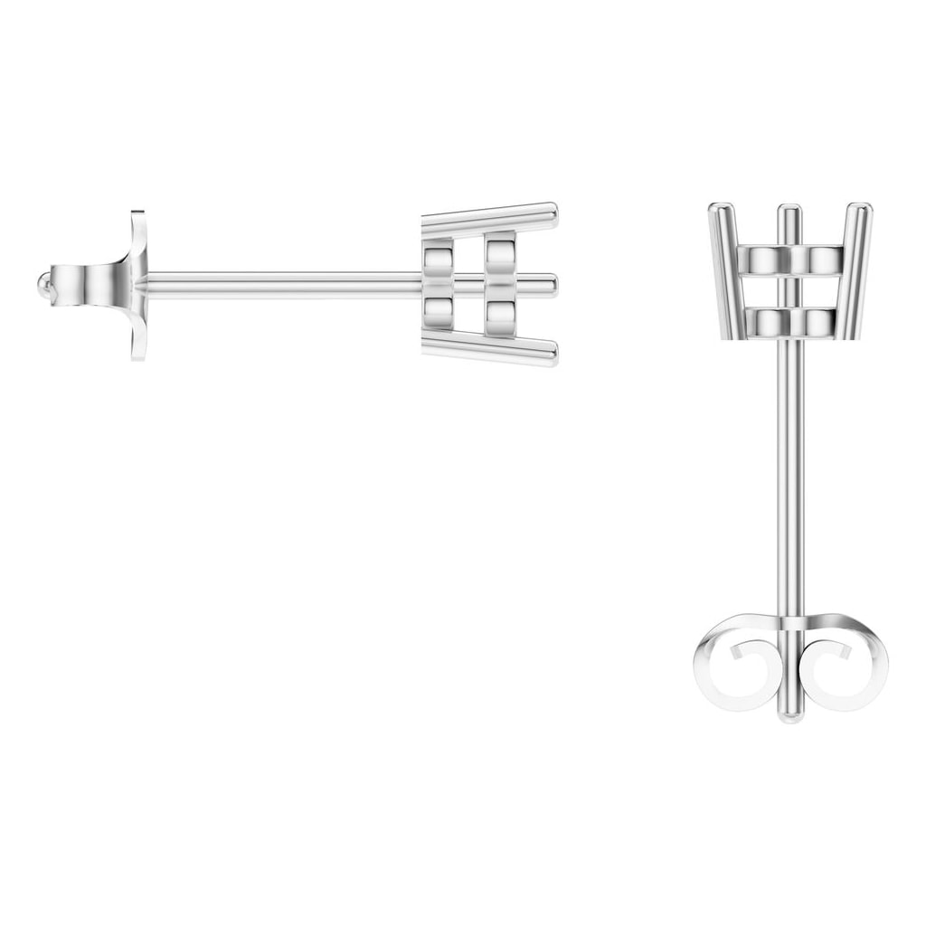 EA-8133 White Gold Earrings UNSET - BACK