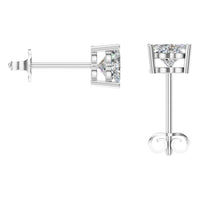 EA-8133 White Gold Earrings SET - BACK