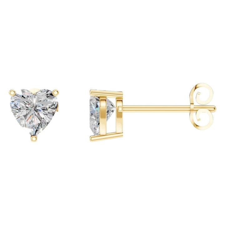 Solitaire Stud Earrings Mounting - Heart 6mm