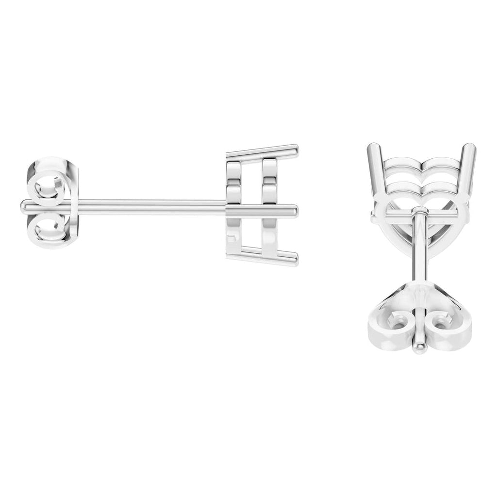 EA-8133 White Gold Earrings UNSET - Side View