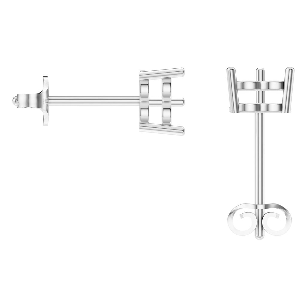 EA-8133 White Gold Earrings UNSET - BACK