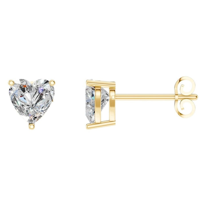 Solitaire Stud Earrings Mounting - Heart 6.5mm