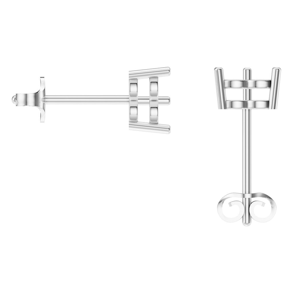 EA-8133 White Gold Earrings UNSET - BACK