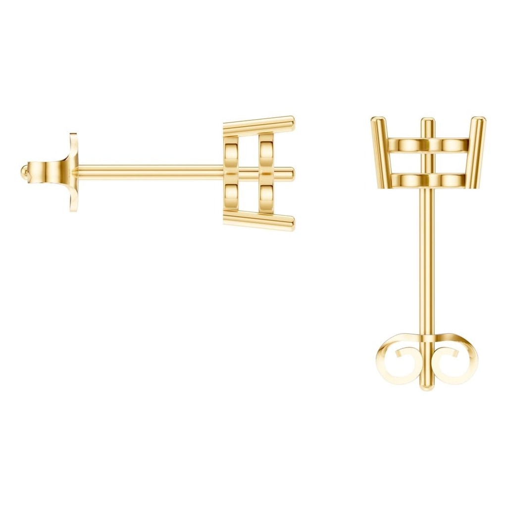 EA-8133 Yellow Gold Earrings UNSET - BACK