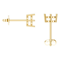 EA-8133 Yellow Gold Earrings UNSET - BACK