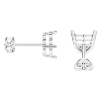 EA-8133 White Gold Earrings UNSET - Side View