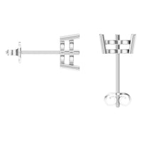 EA-8133 White Gold Earrings UNSET - BACK