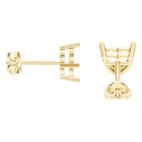 EA-8133 Yellow Gold Earrings UNSET - Side View