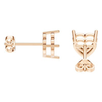 EA-8133 Rose Gold Earrings UNSET - Side View